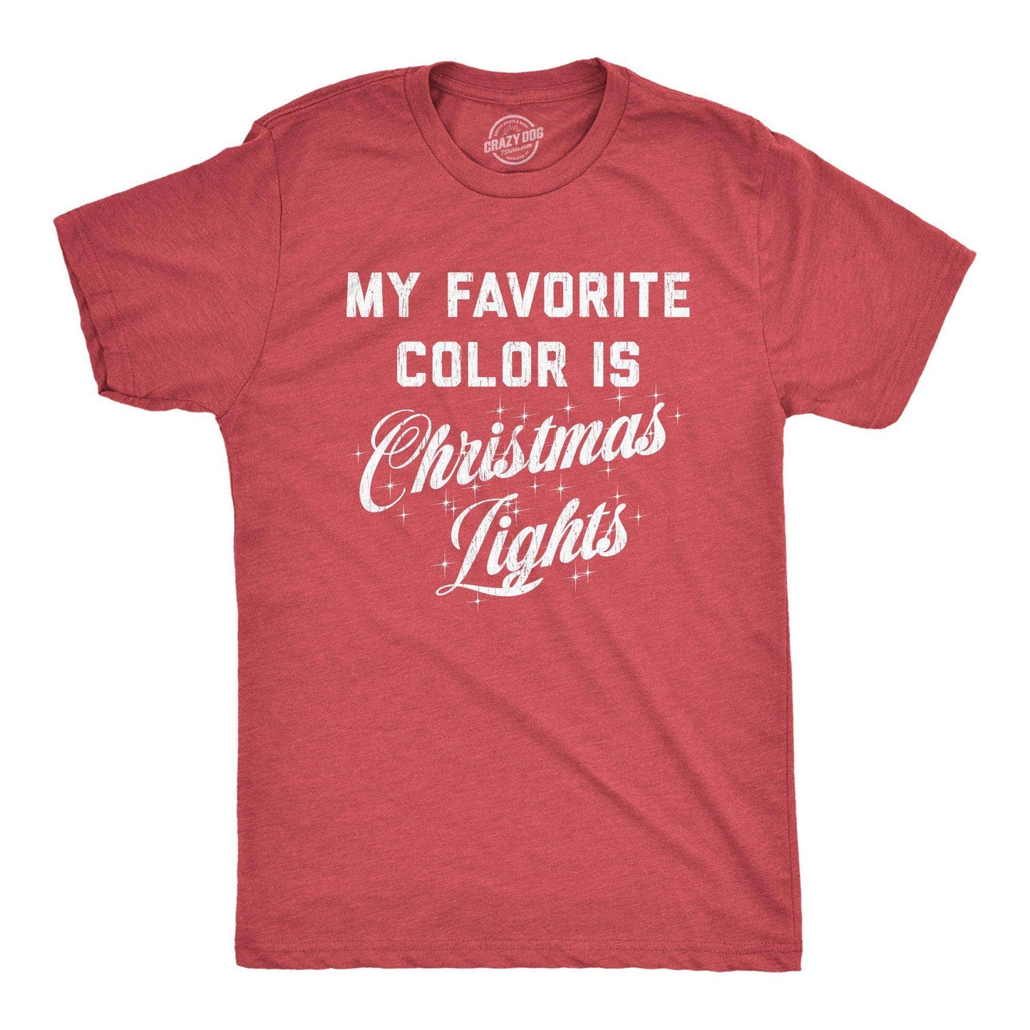 My Favorite Color Is Christmas Lights Graphic Mens Tshirt