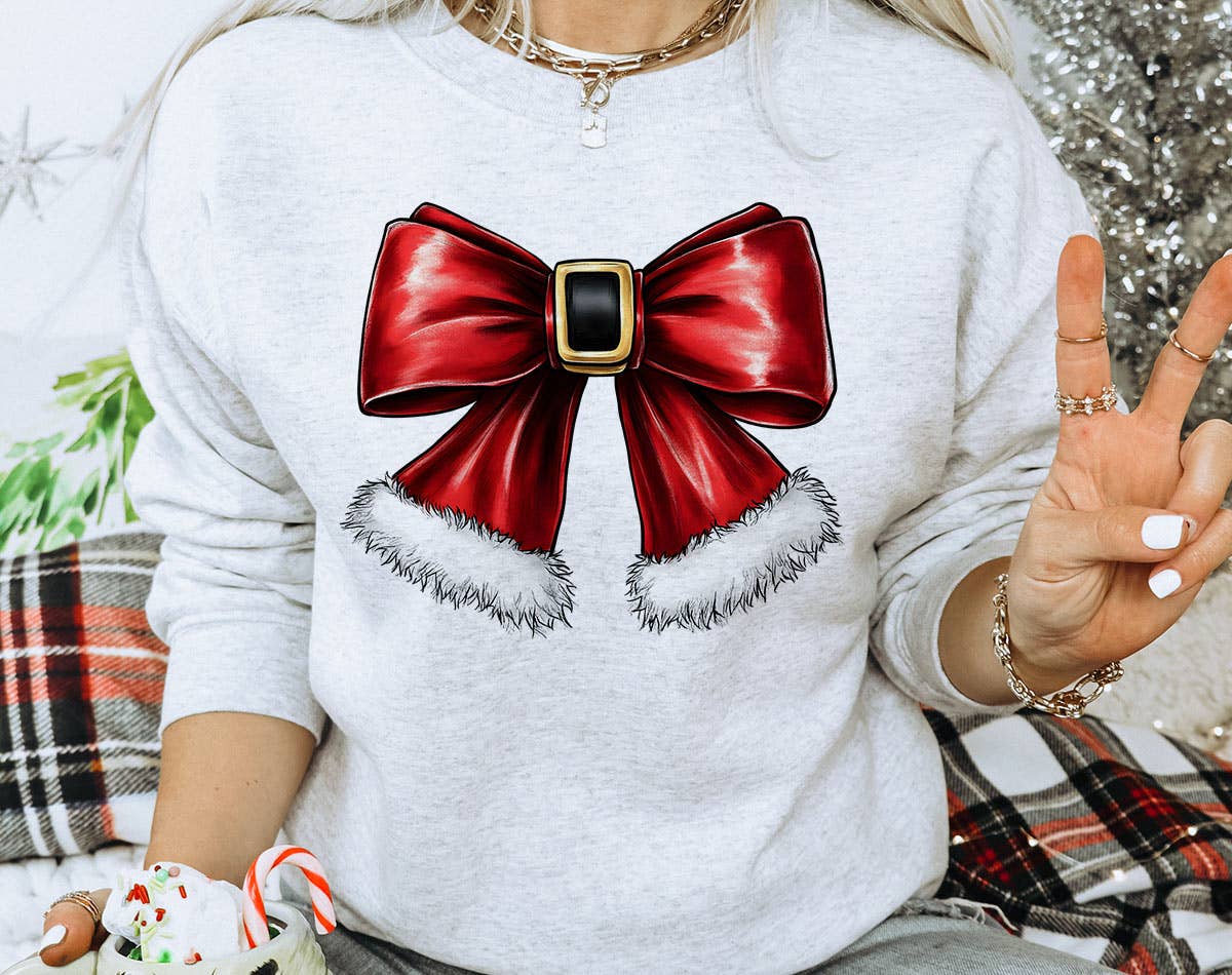 Christmas Coquette Bow - Santa Christmas Sweatshirt