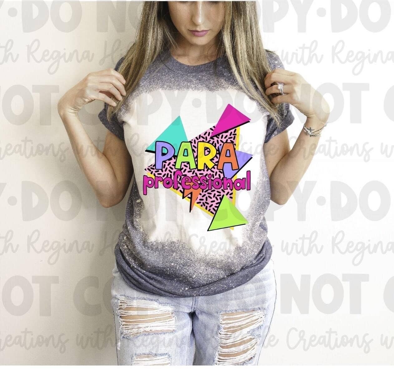 Bleached School Tee 90's Retro Paraprofessional Admin