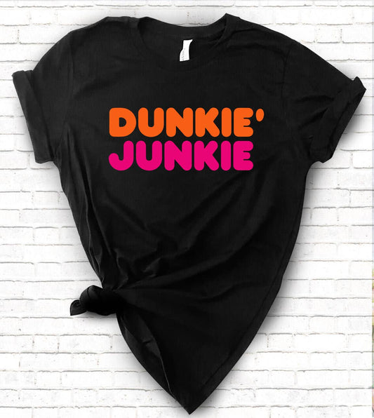Dunkie' Junkie -  Funny Donut Parody T-Shirt
