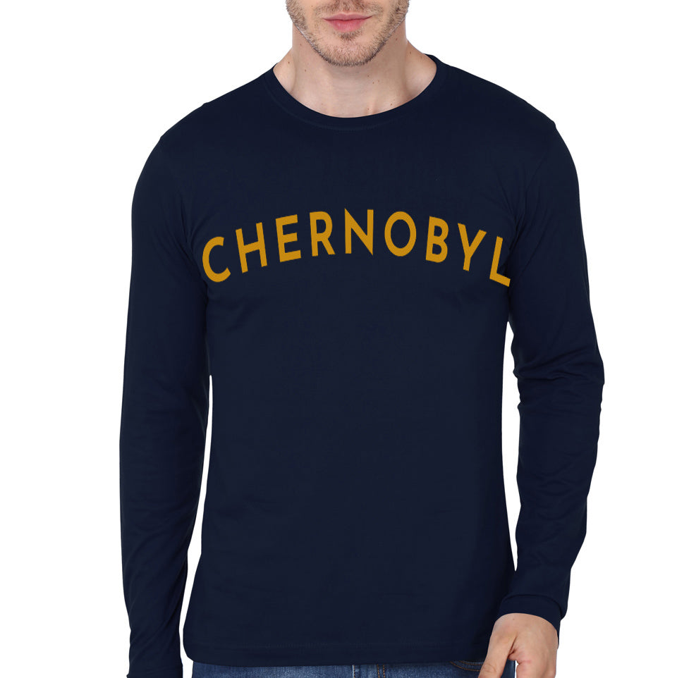 Chernobyl Typography Navy Blue Full Sleeve T-Shirt