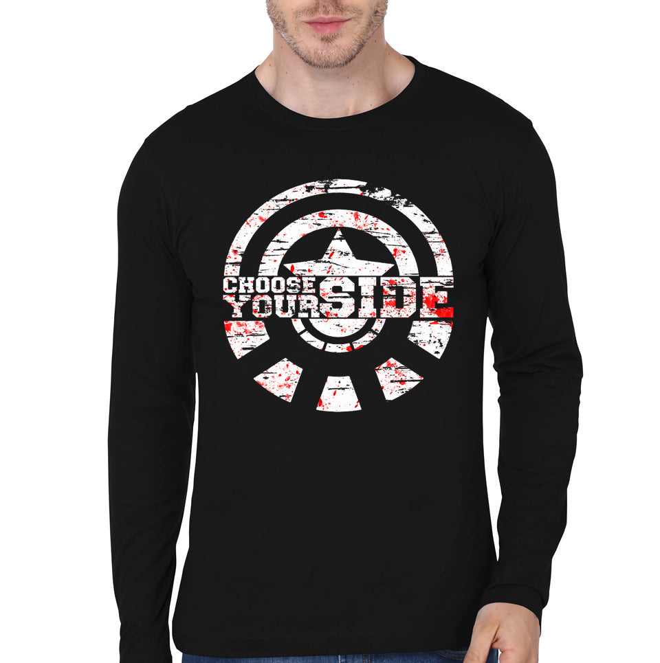 Choose Your Side Black Full Sleeve Tee