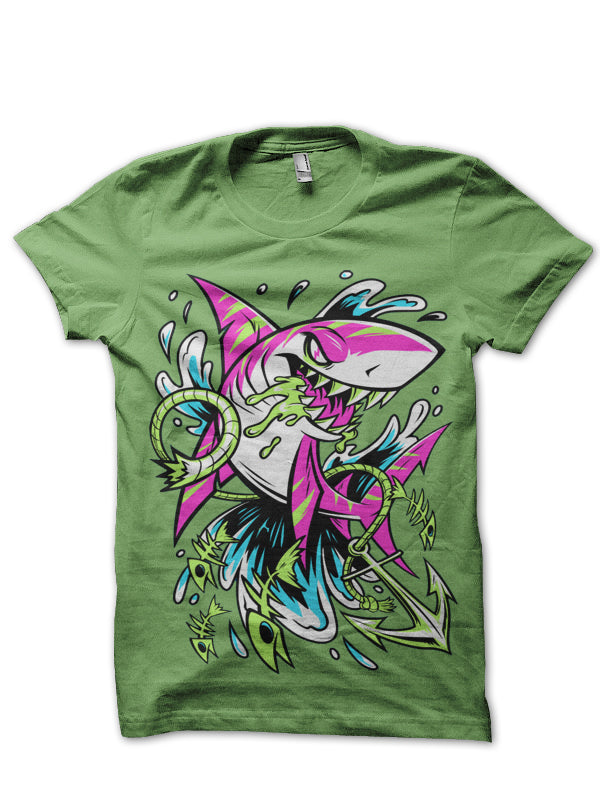 Crazy Shark Yellow Tee (All Colours Available)