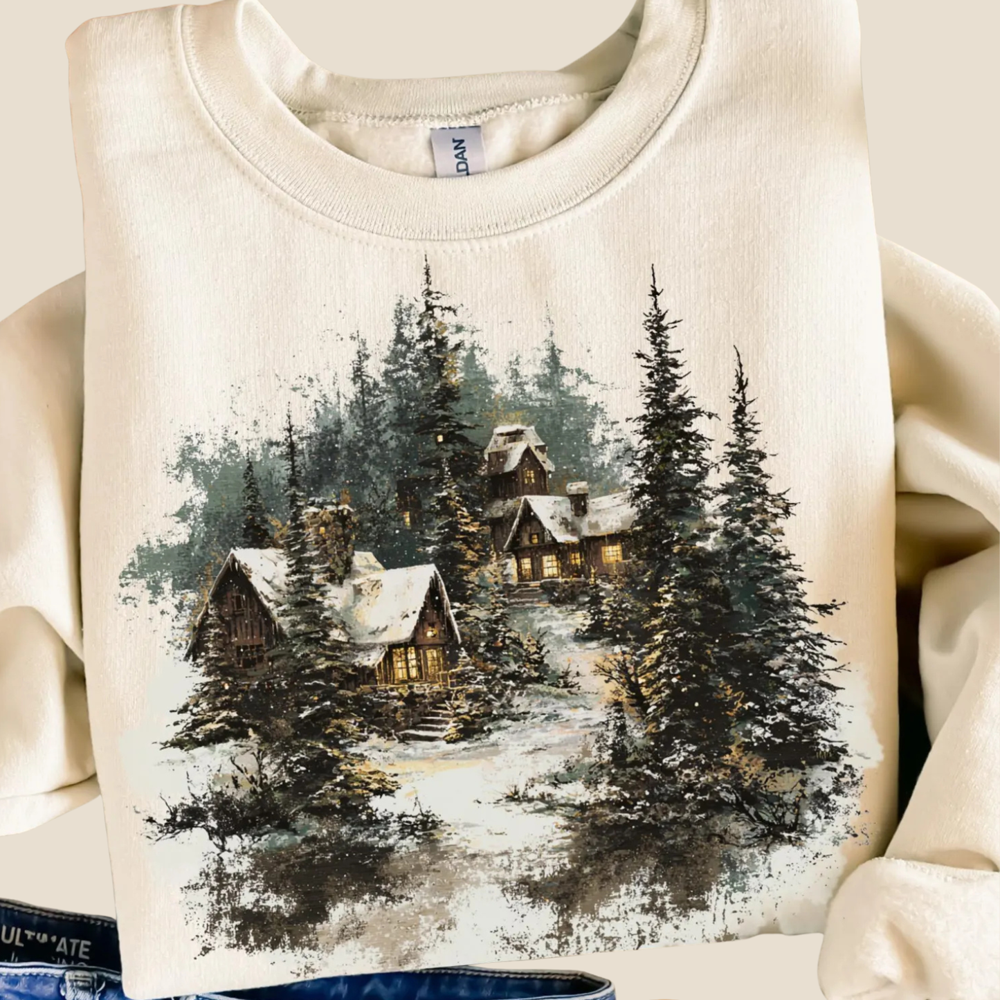 Vintage Winter Scene Sweatshirt