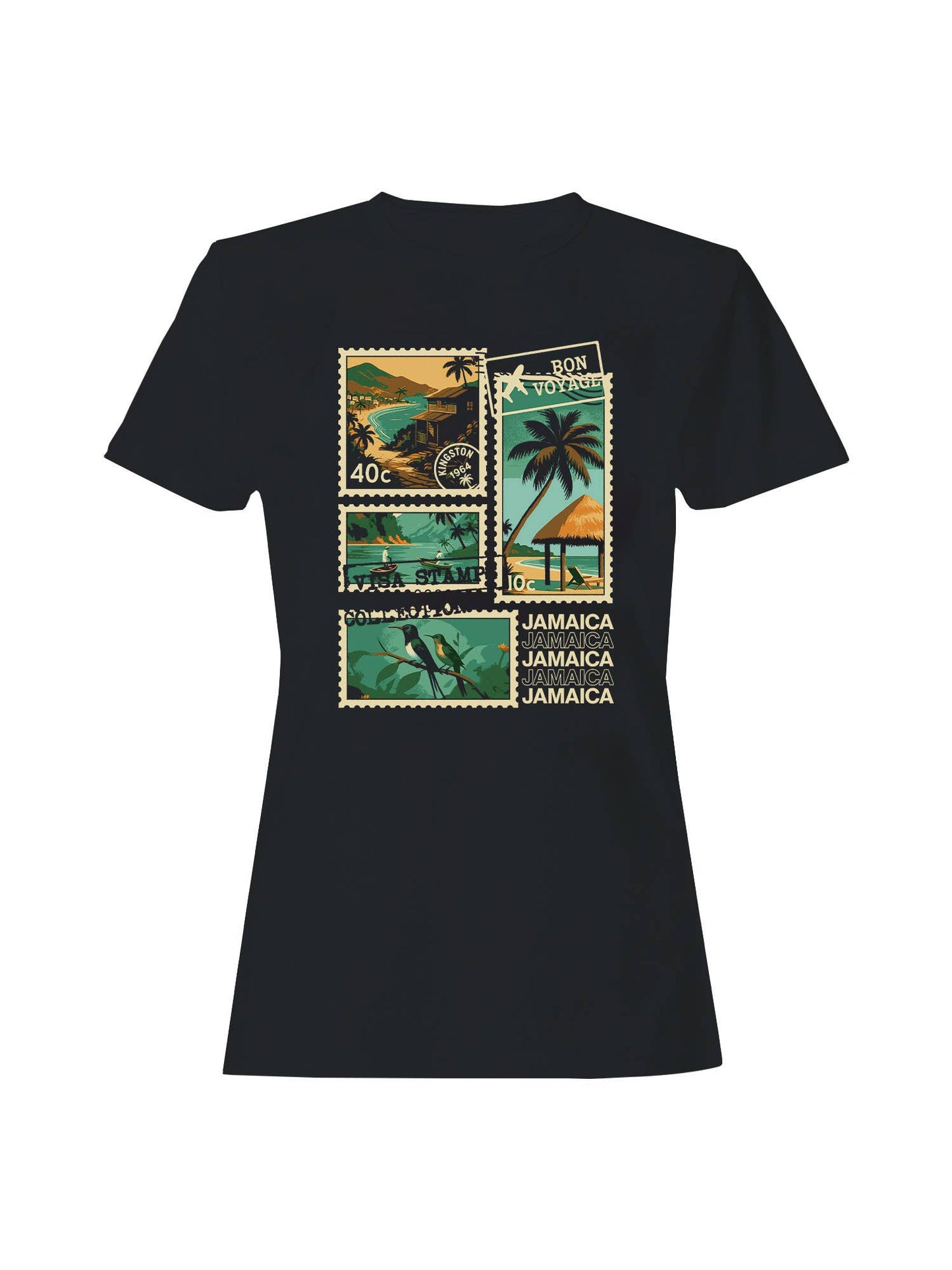 Vintage Jamaica Postage Stamp Art Women's T-Shirt