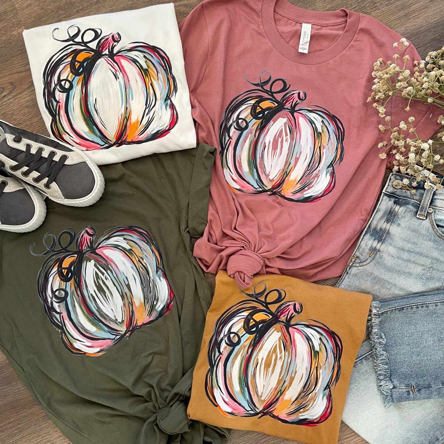 Youth Watercolor Pumpkin Tee