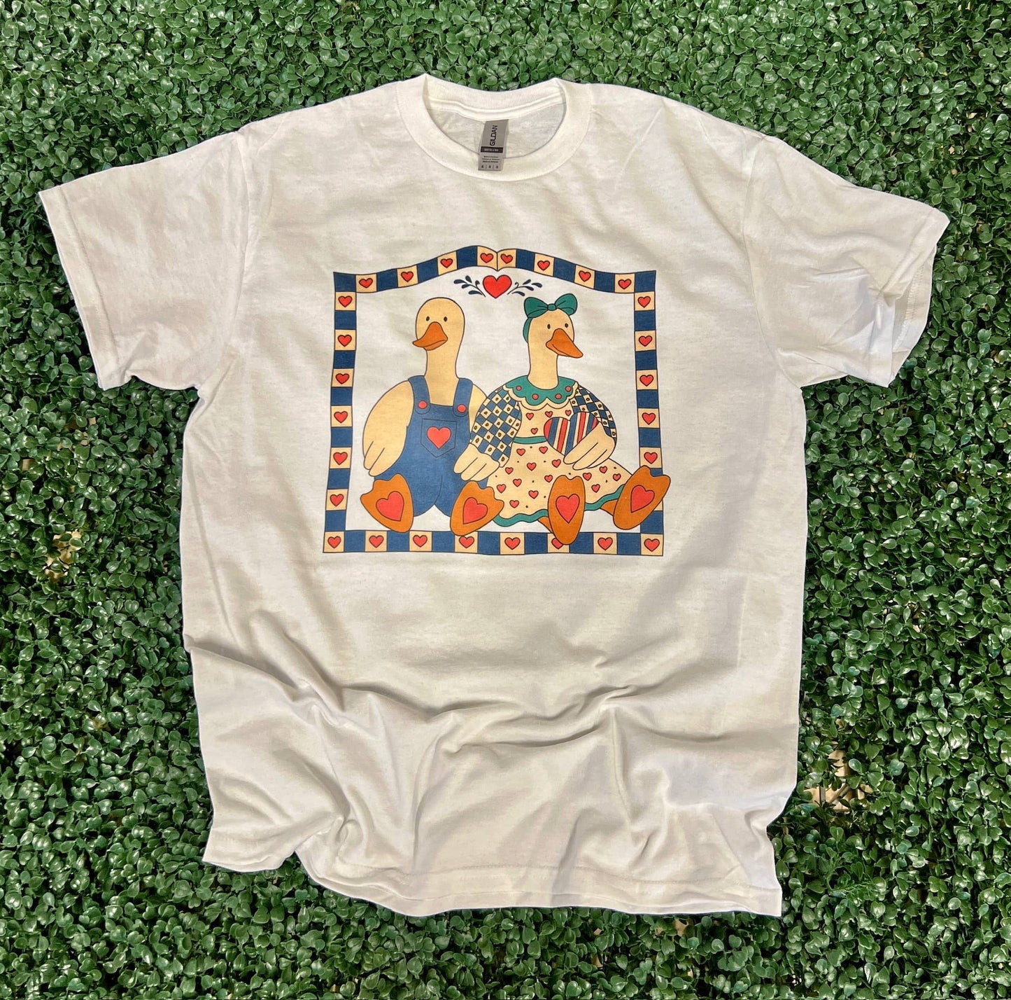 Vintage Duck Partners On White Tee