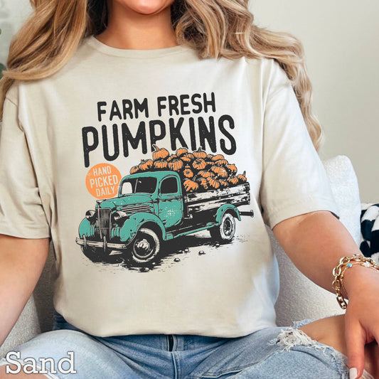 Farm Fresh Pumpkins Fall Women’S Graphic Tee | Gildan
