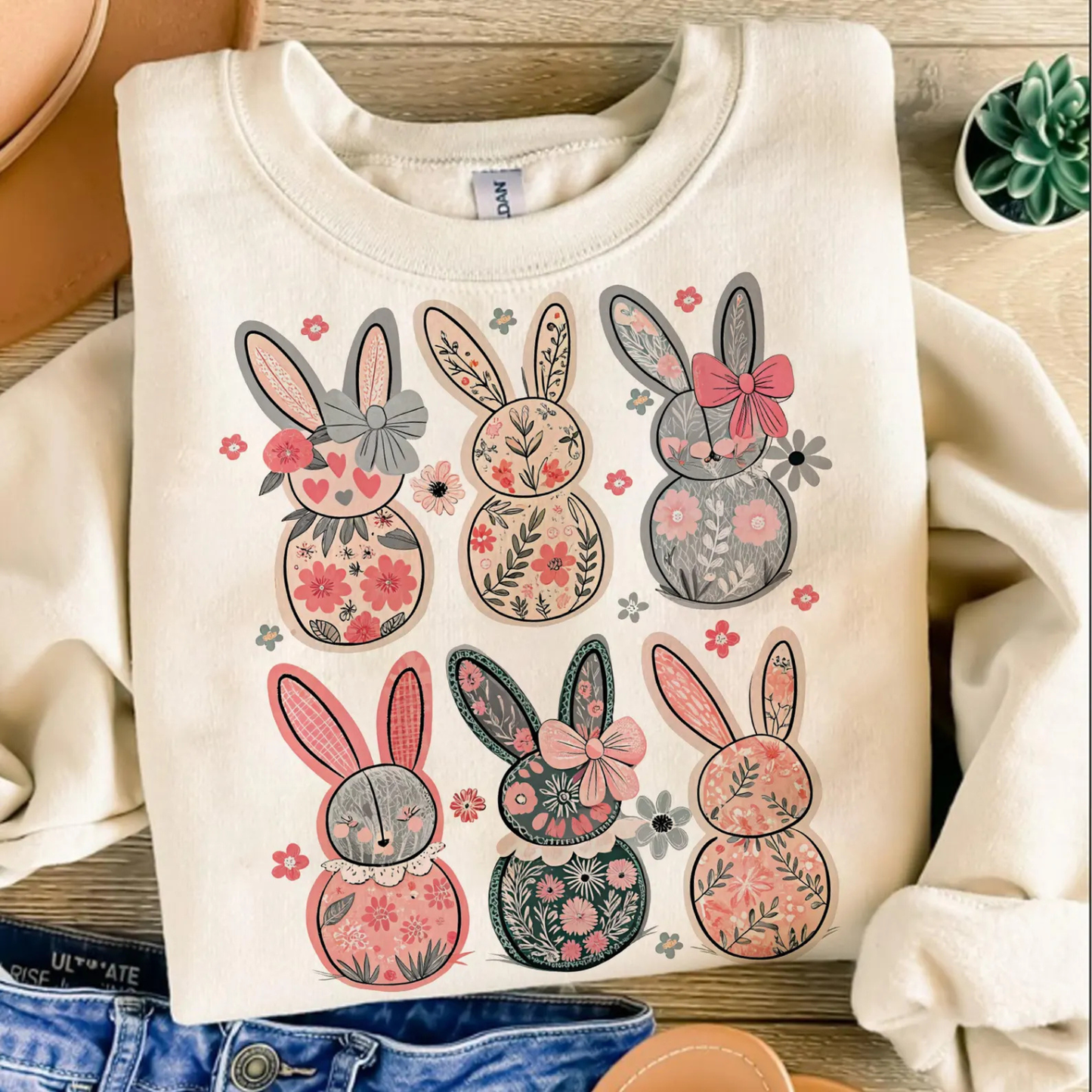 Quilted Easter Bunny Sweatshirt