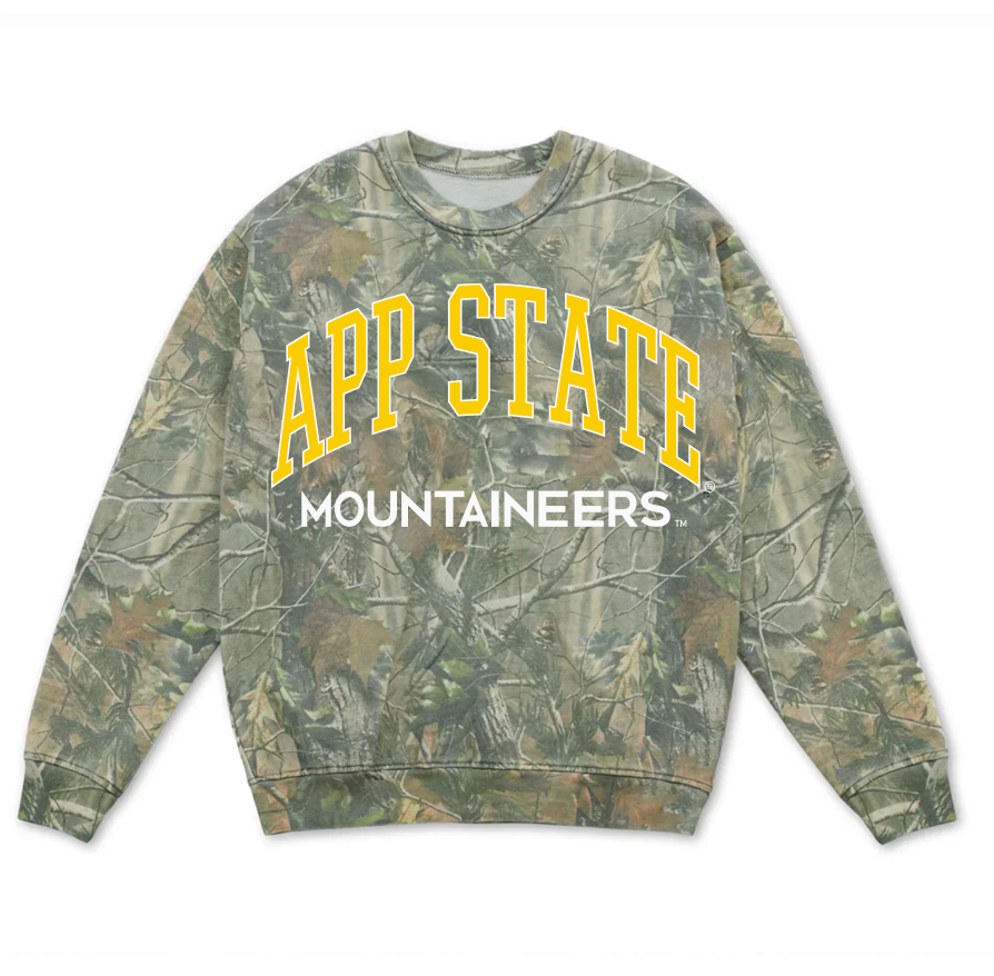 App State Mountaineers Filled Gault Camo Sweatshirt