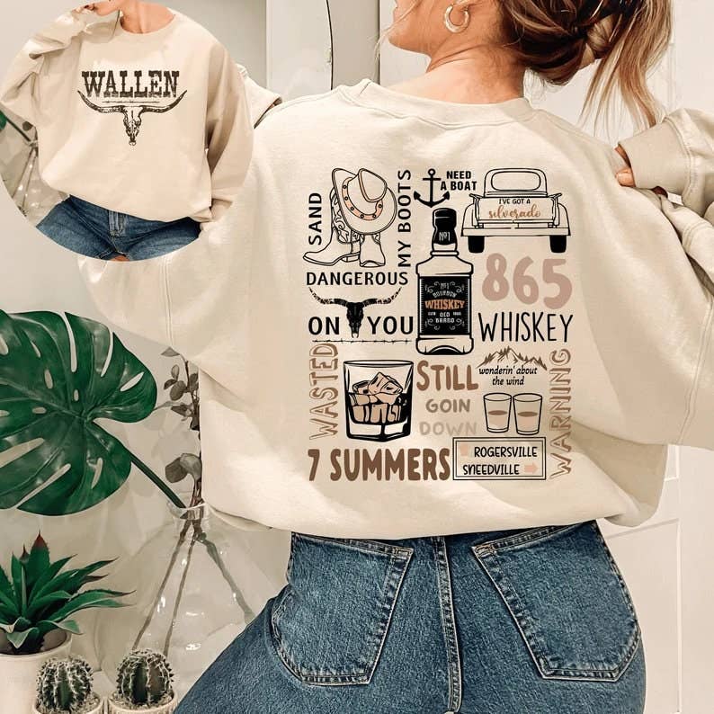 Wallen Iconic Song Titles and Lyrics Sweatshirt