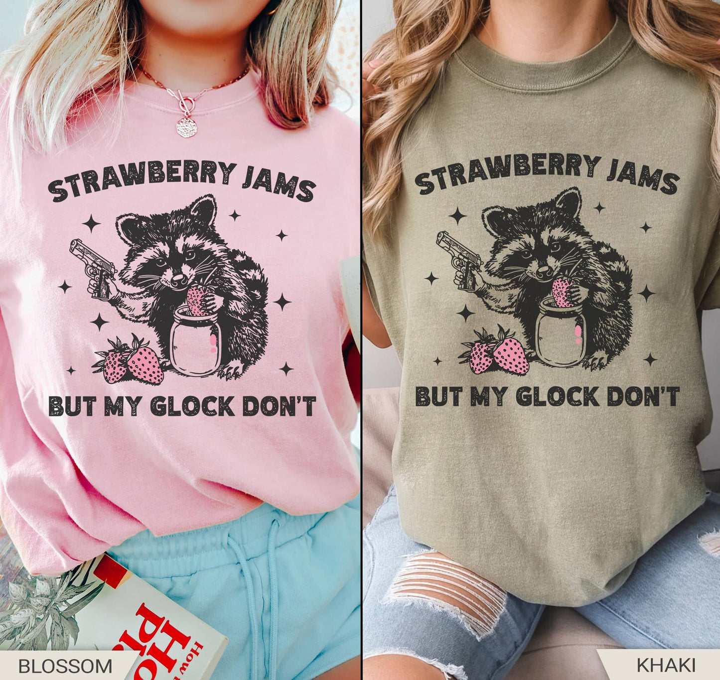 Comfort Colors Funny Raccoon Shirt - Strawberry Jams Meme