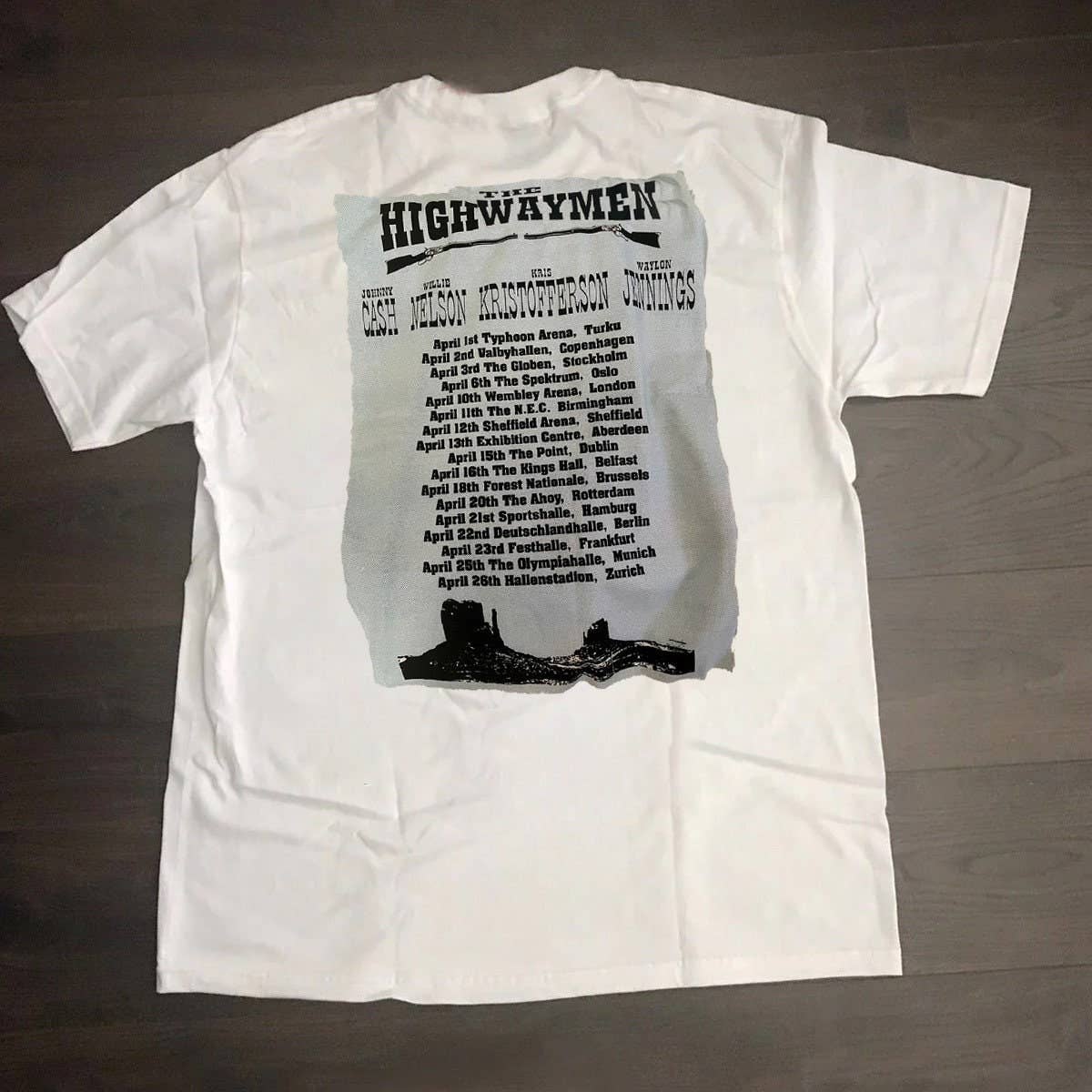 The Highwaymen Tour Comic Art T-Shirt with Concert Dates