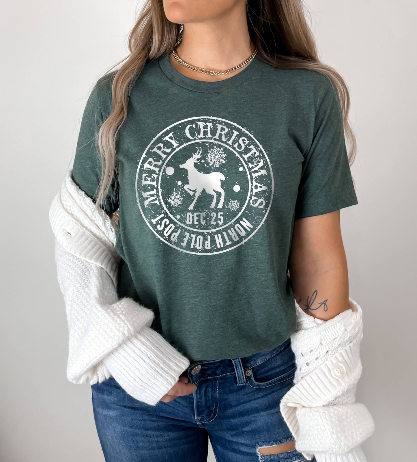 Reindeer Stamp Tee | Christmas | Sizes XS-2XL
