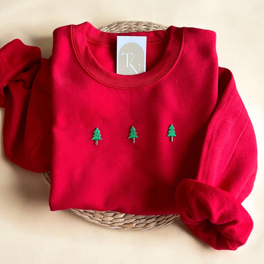 Festive Christmas Trees Sweater, Winter Sweatshirts