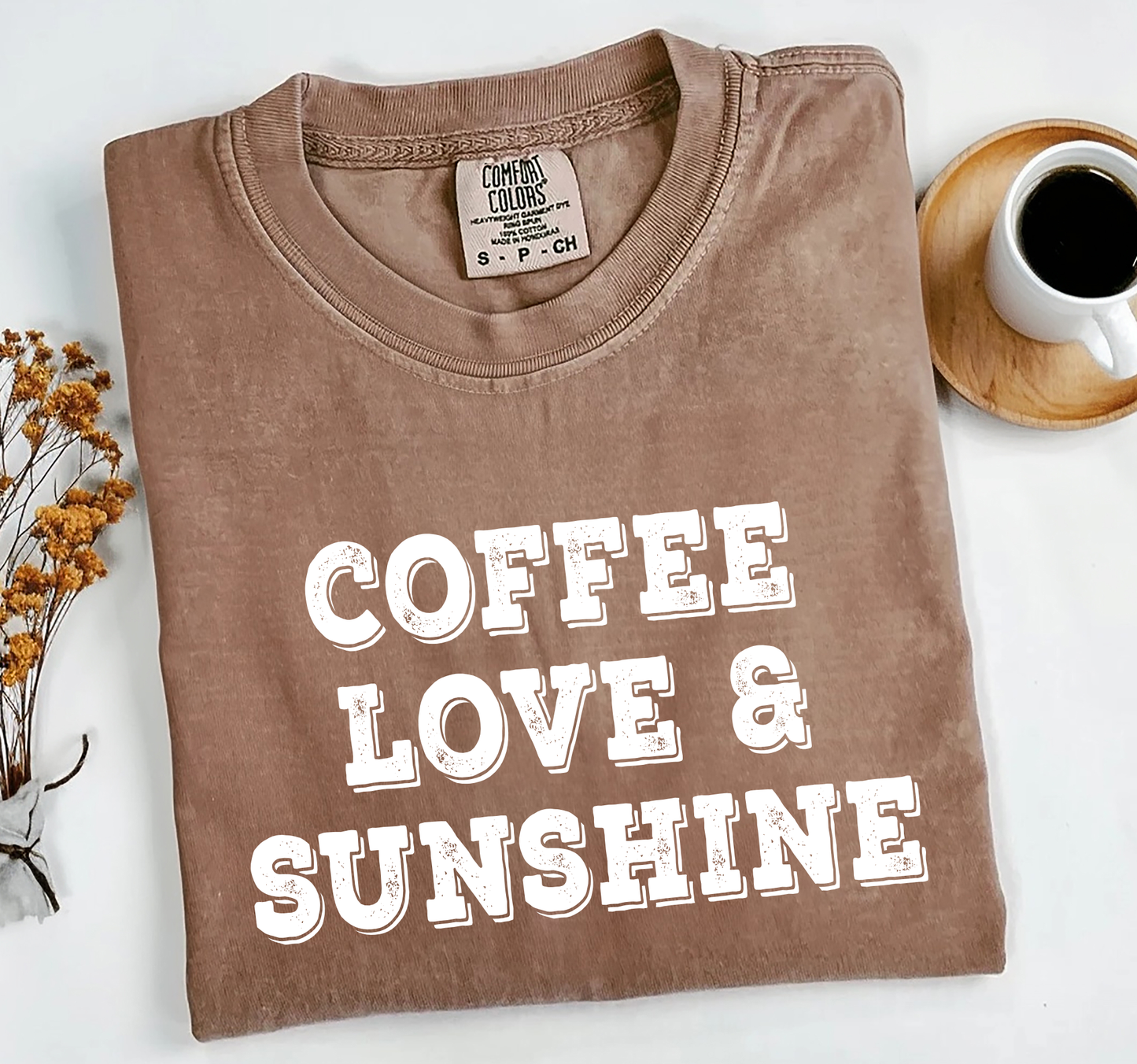 Coffee Love & Sunshine Tee, Coffee Shirt, Comfort Colors®
