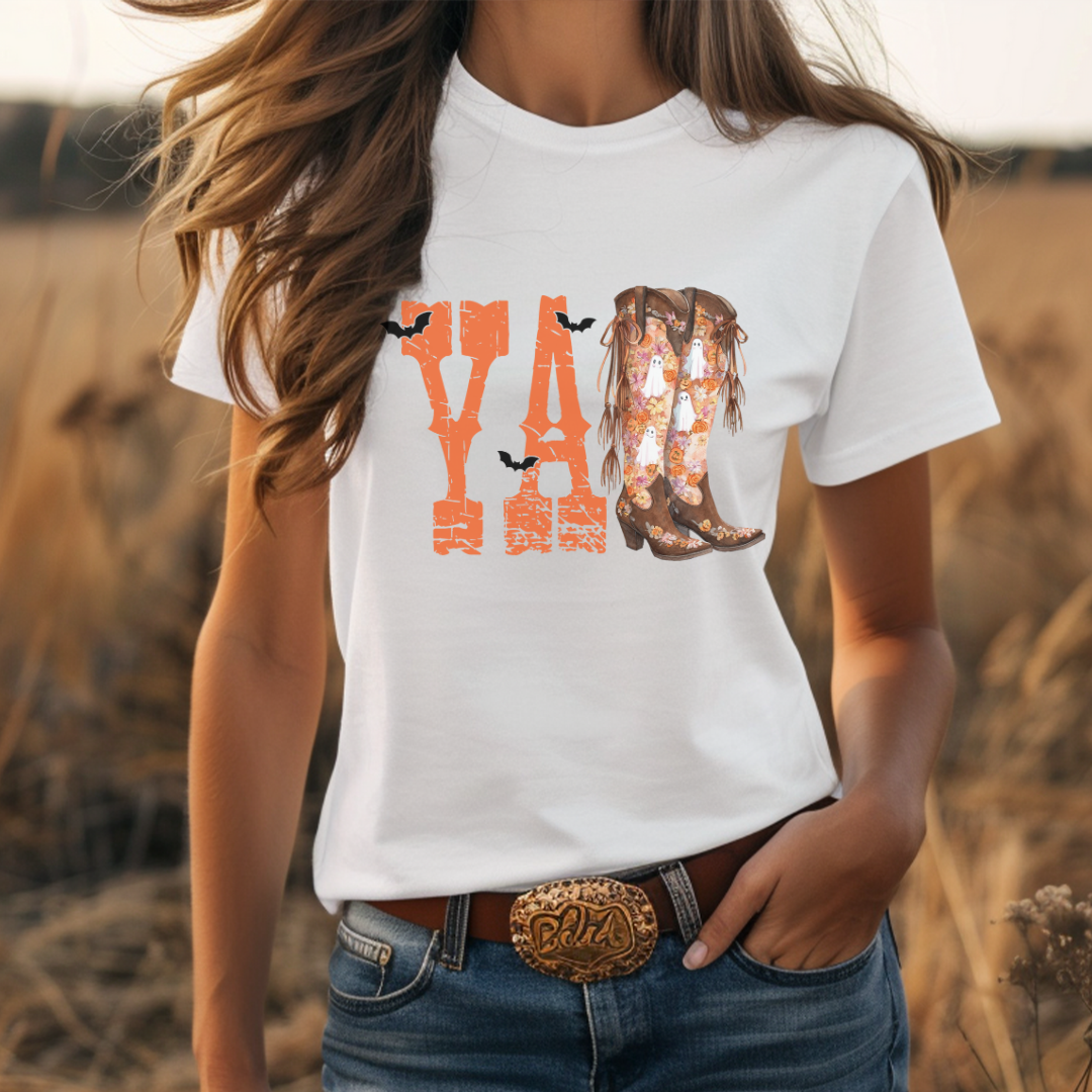 Y'all Boots Western Halloween Graphic Tee