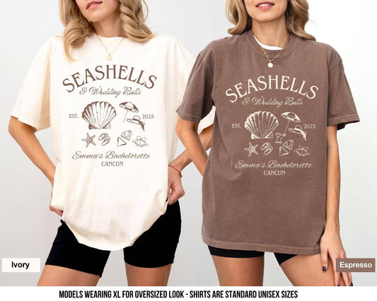 Coastal Bachelorette Bach Club Tee Seashells - Wedding Bells