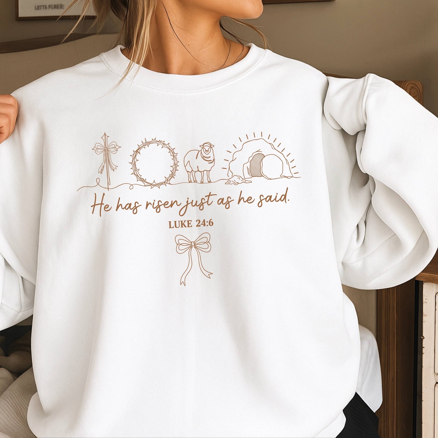 He Is Risen Easter Graphic Sweatshirt | Gildan Brand