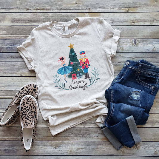 Season Greetings Nutcracker Tee | Christmas | Sizes XS-2XL
