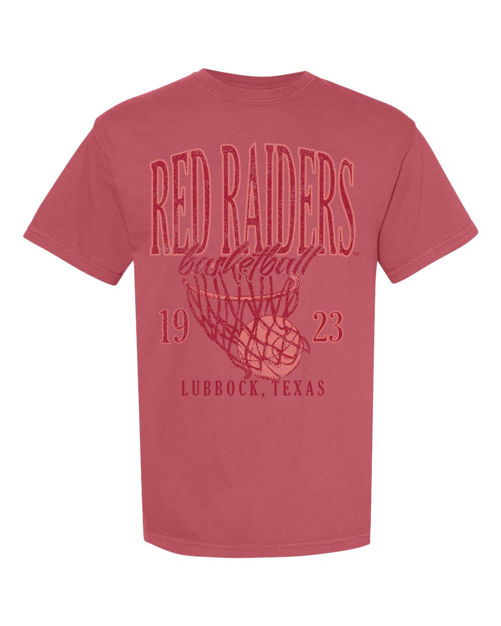 Texas Tech Big Basketball Red Comfort Colors Tee
