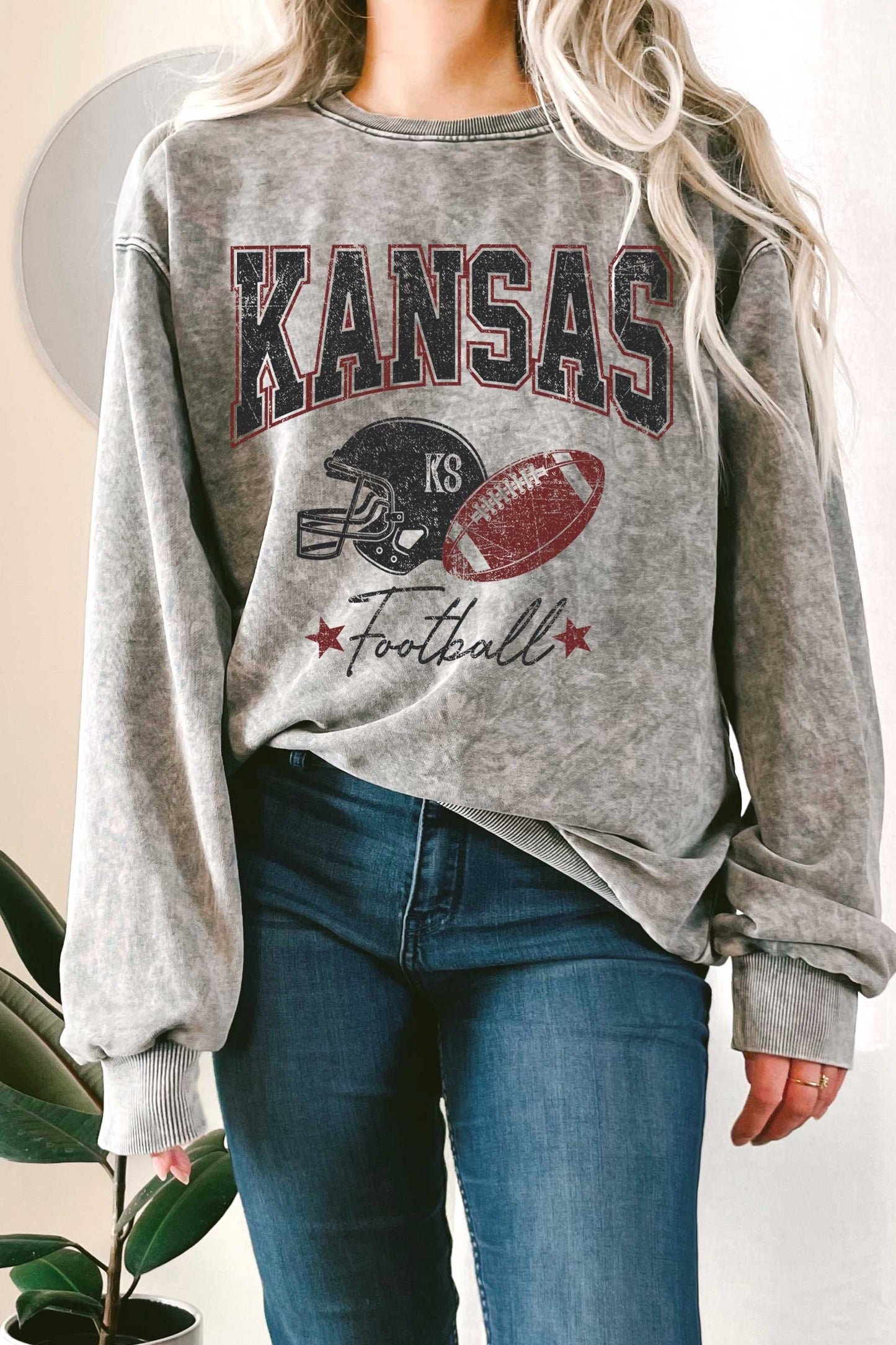 Kansas Football Mineral Graphic Terry Sweatshirt