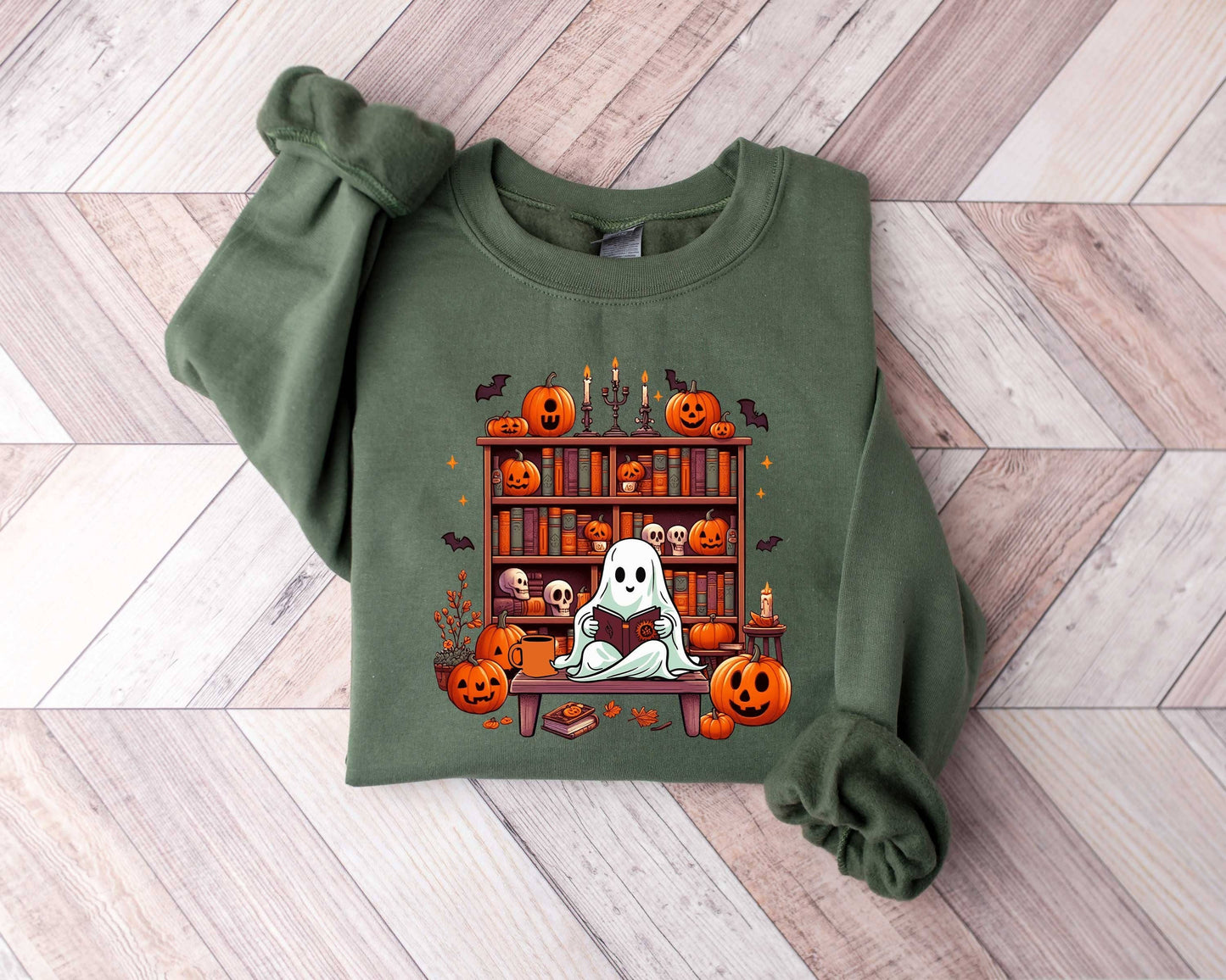 Ghost Book Reader Sweatshirt - Boo Gift For Book Lovers