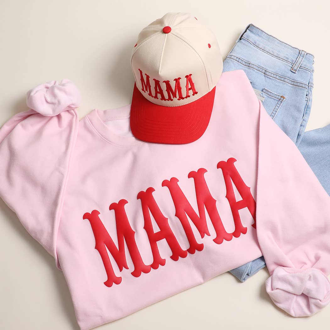 Mama Bold Puff Print Midweight Sweatshirt