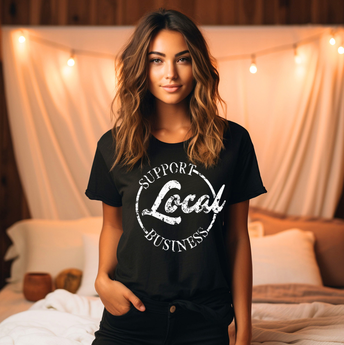 Support Local Business Tee - White