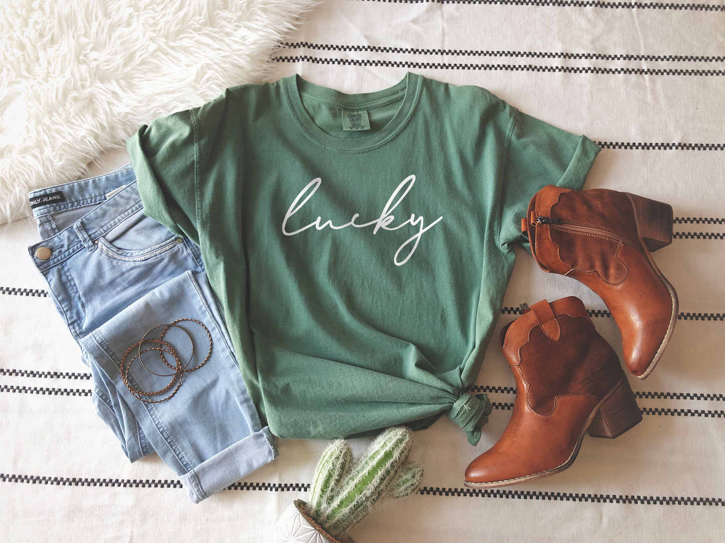 St. Patricks Day Tee, Lucky, Trendy Graphic Apparel