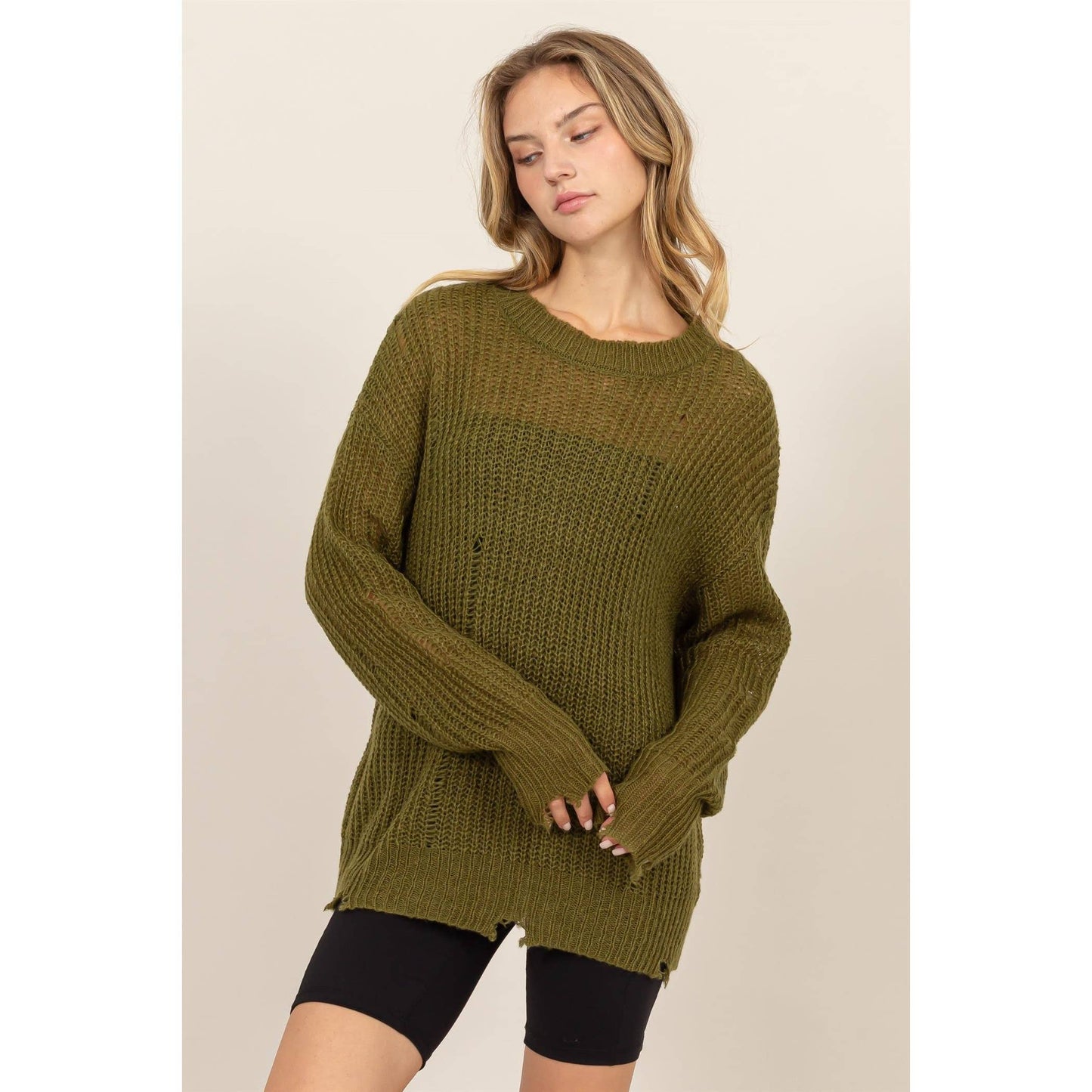 Distressed Knit Sweater