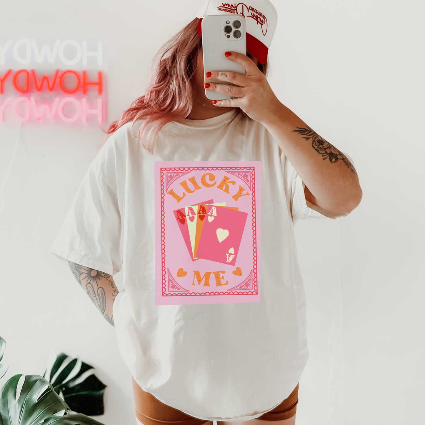 Lucky Me Valentines Preppy Graphic Tee