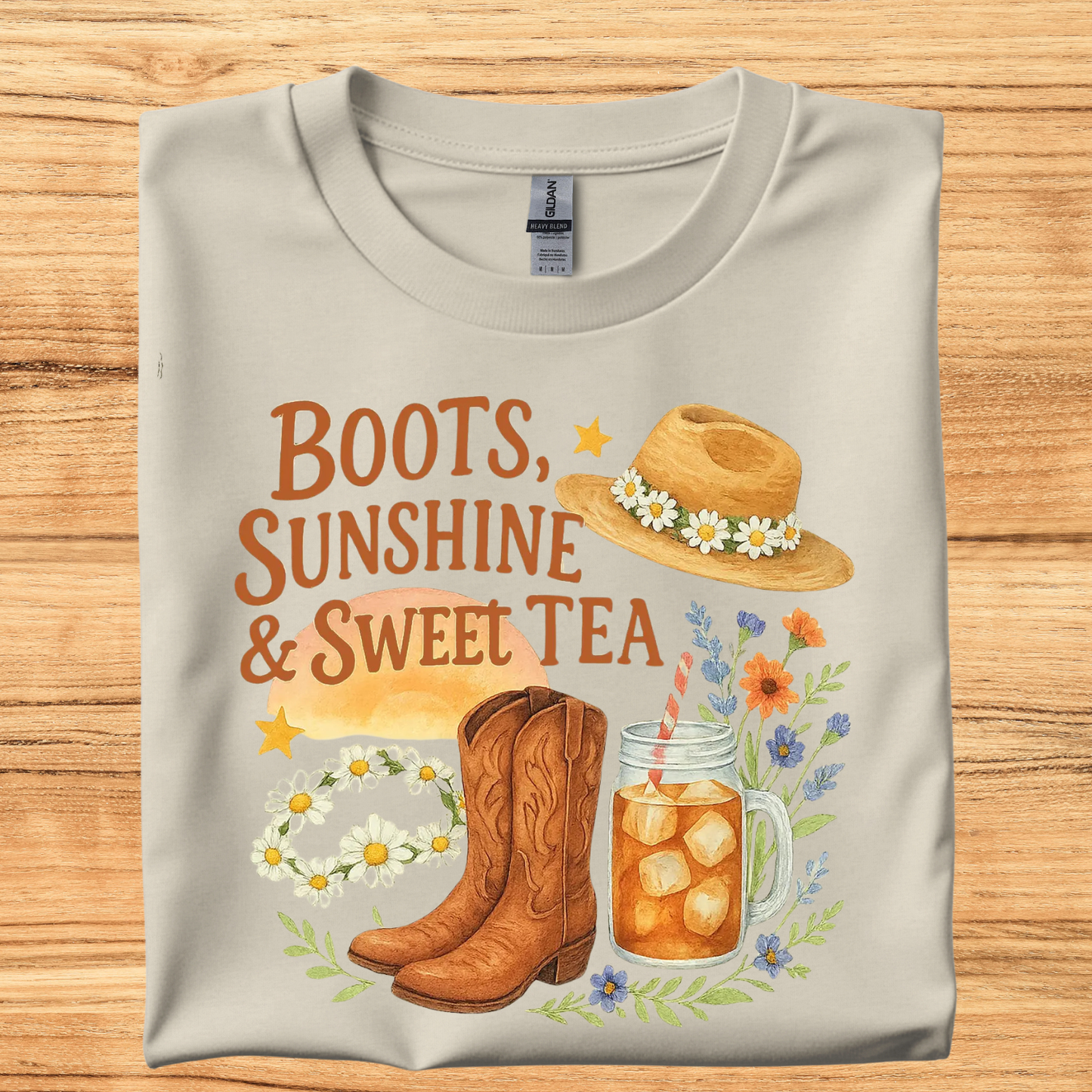 Boots Sunshine and Sweet Tea Tshirt