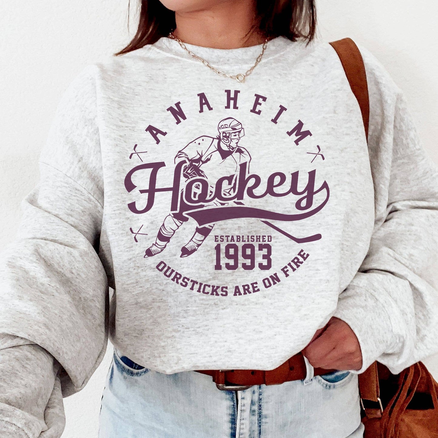 Retro Anaheim Ducks Ice Hockey Sweat Sweatshirt Est 1993