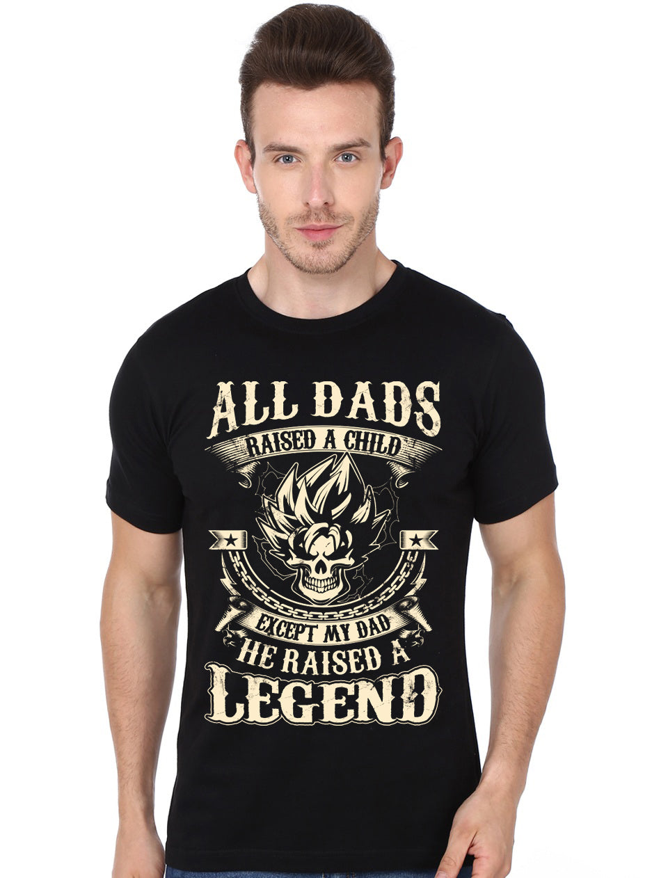 Super Saiyan Goku Dad Black T-Shirt
