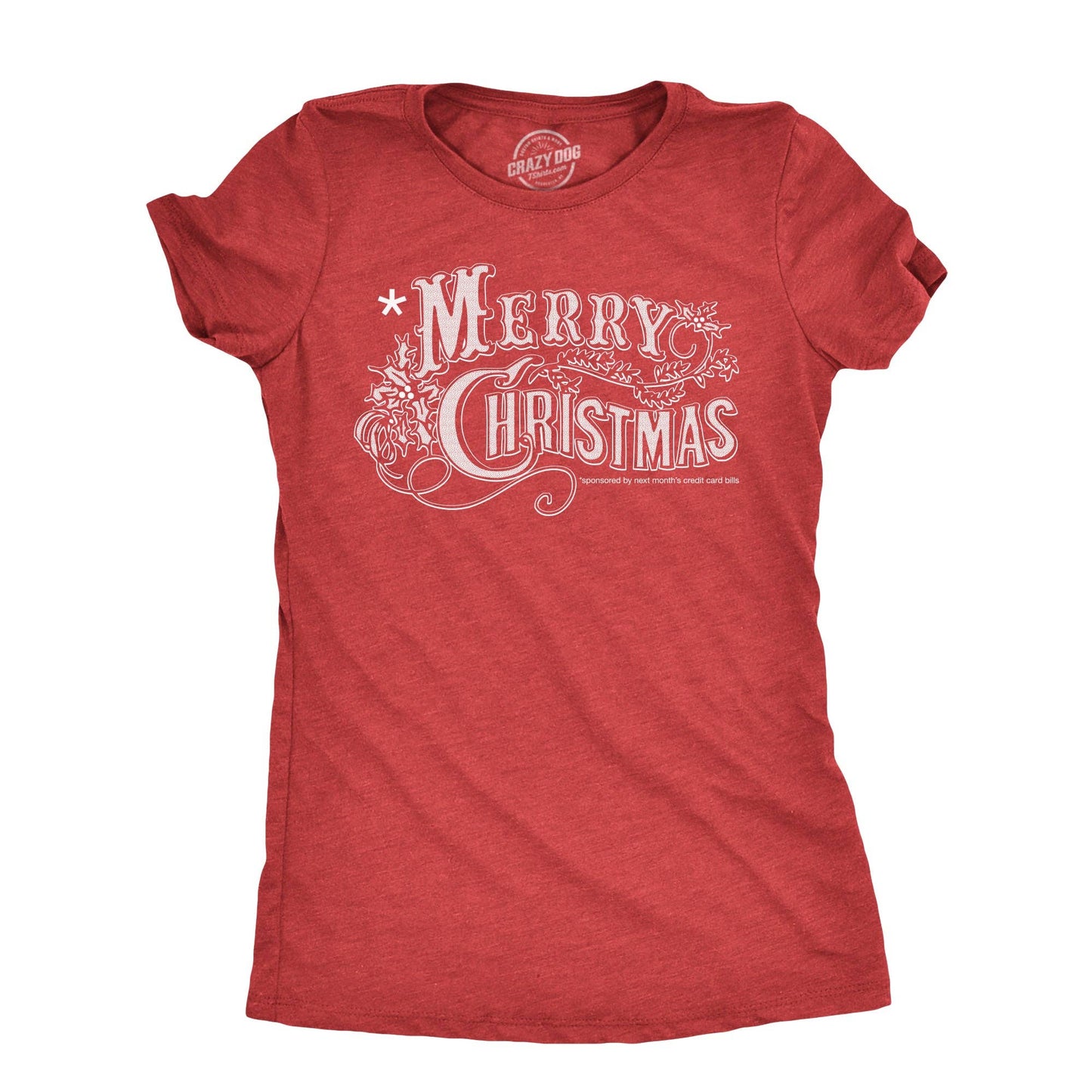 Merry Christmas Credit Card Women's Tshirt Christmas Graphic
