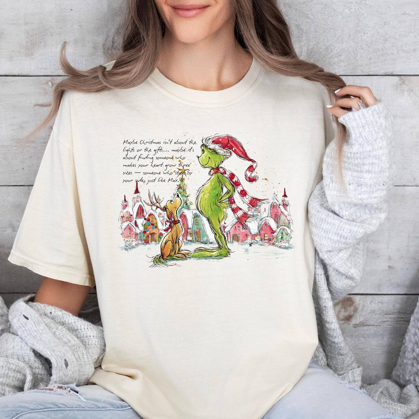 Grinch & Max Christmas Retro Whoville Town Shirt