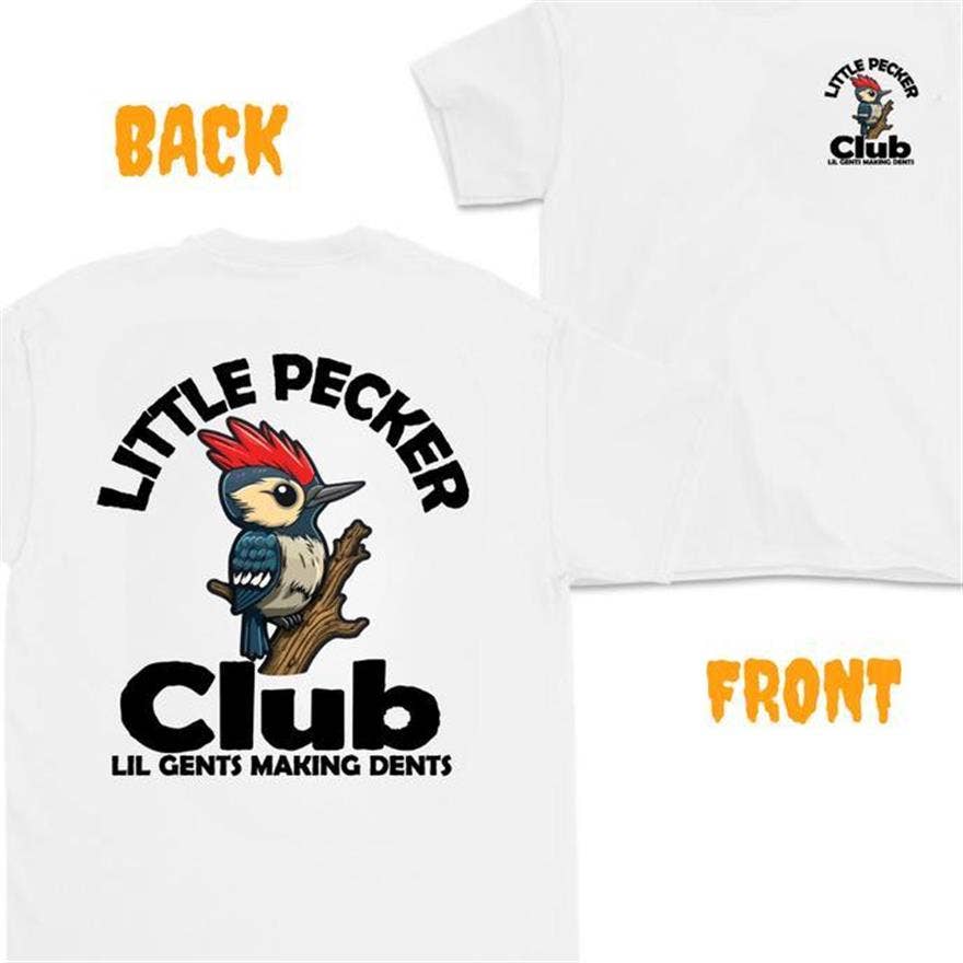 Little Pecker Club Men's Unisex Cotton T-Shirt, 2-Sided
