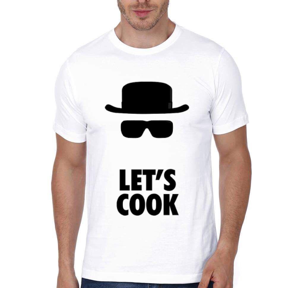 Let’s Cook White Half Sleeve T-Shirt