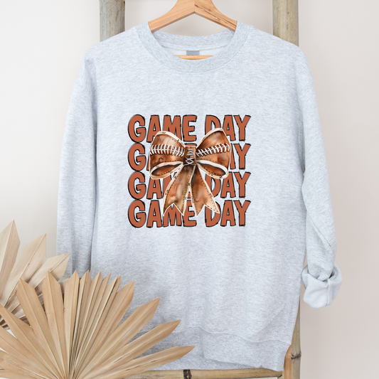 Game Day Football Bow Graphic Tee or Crewneck