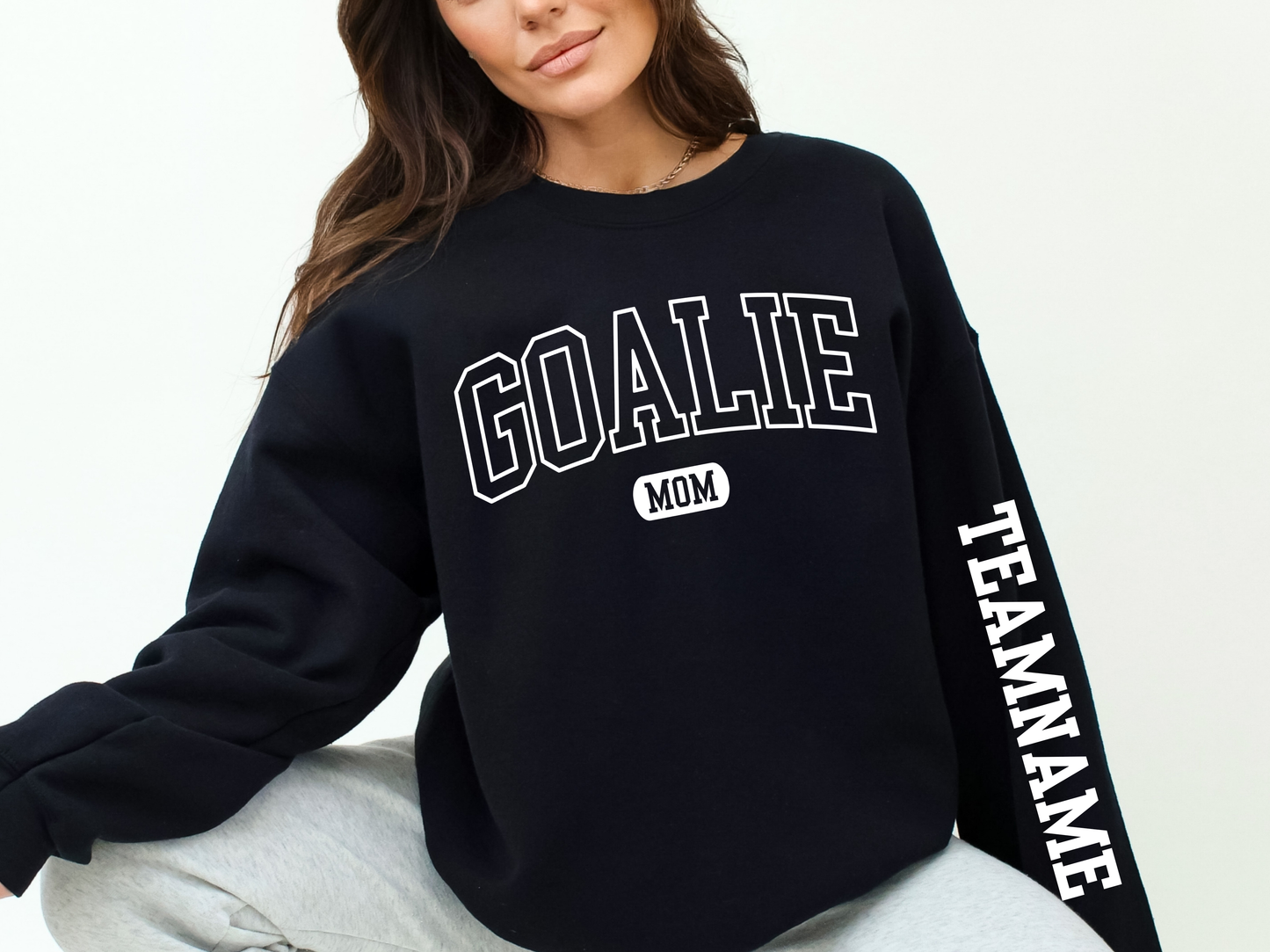 Custom Goalie Mom Crewneck Sweatshirt