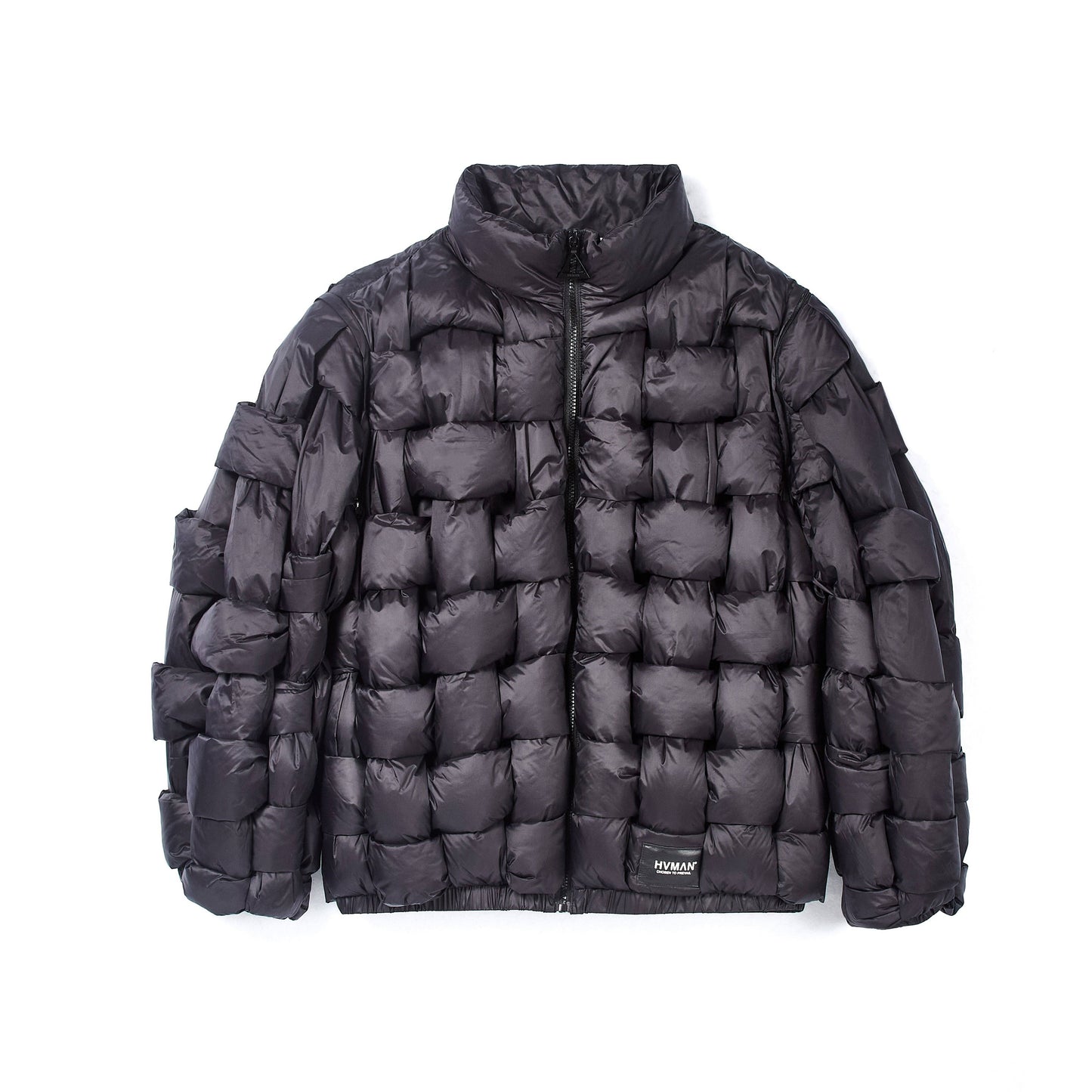 Quilted Nylon Puffer Jacket in Black