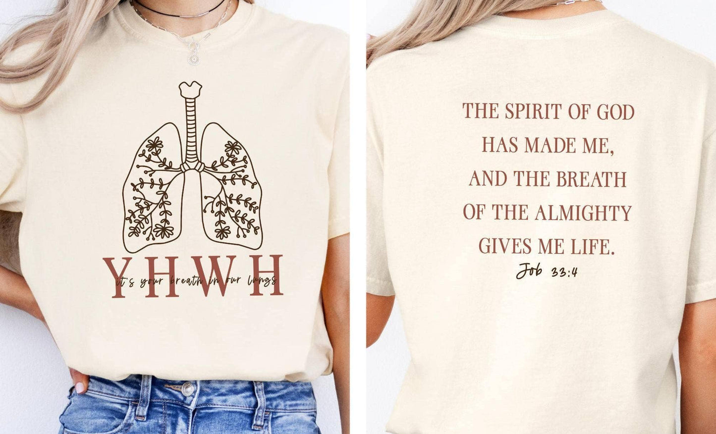 Yhwh Breath Floral Lung Bible Verse Tee