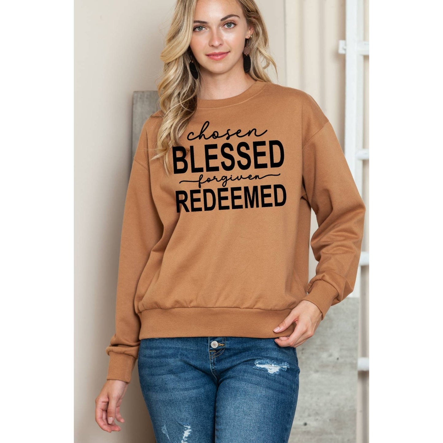 Blessed Chosen Redeemed - Long Sleeve Sweatshirt