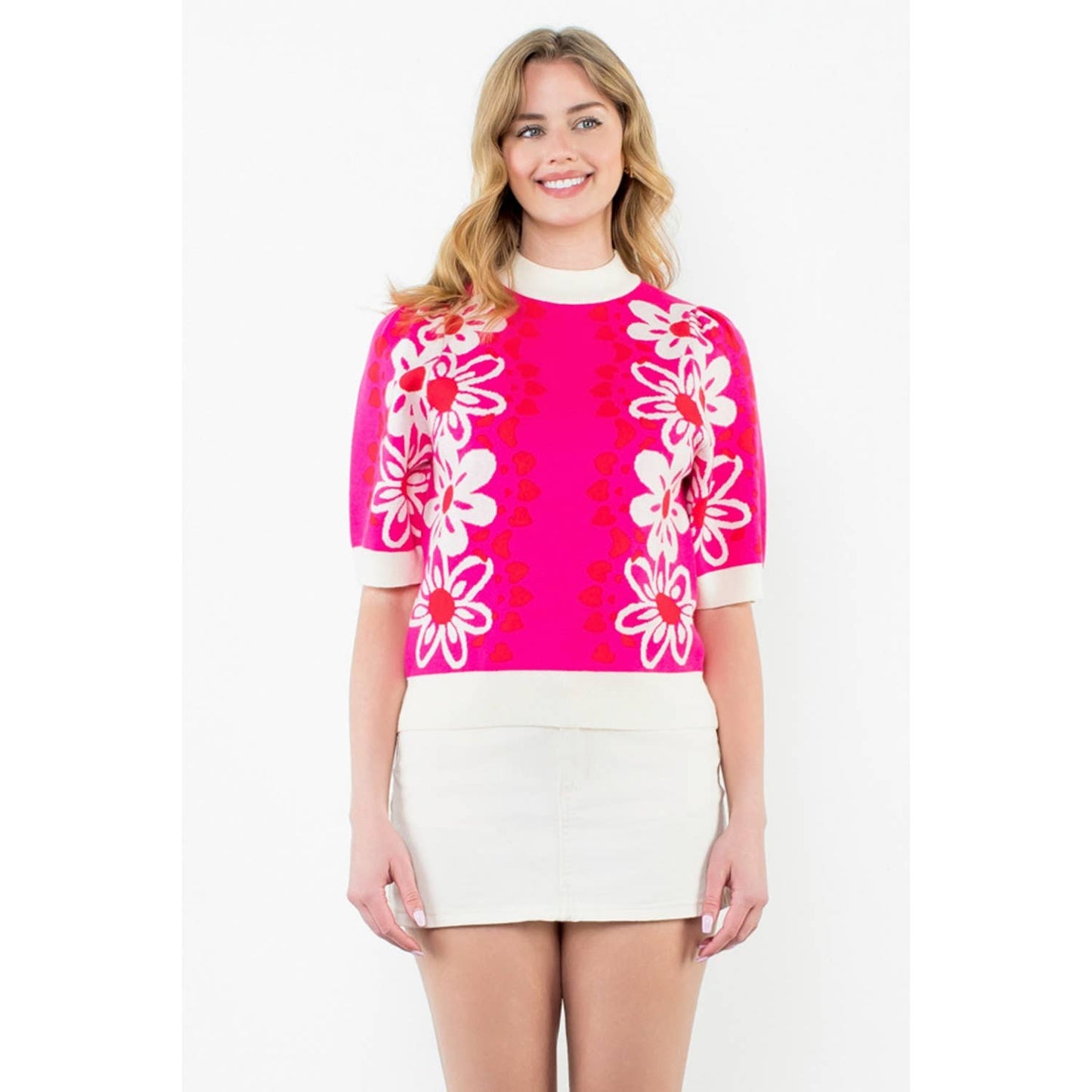 Flower Knit Sweater Top