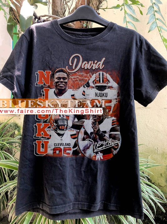 Vintage 90s David Njoku T-Shirt Retro Football Gift Tee