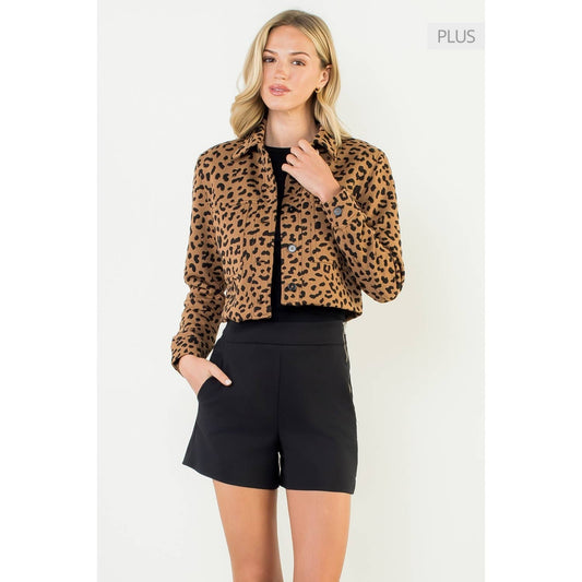 /Size Xl/ Cheetah Print Cropped Jacket