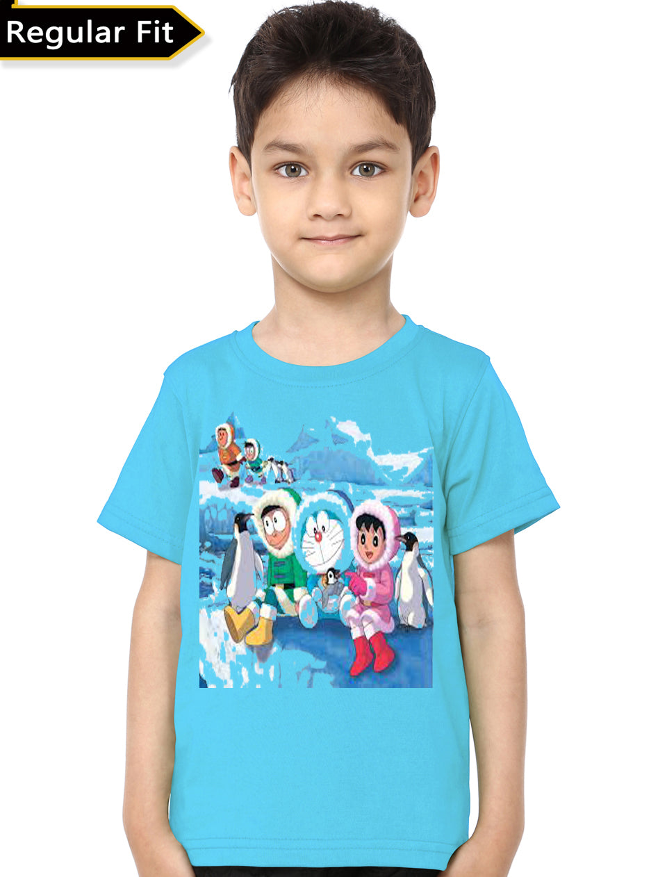 Doreamon And Teams Light Blue T-Shirt