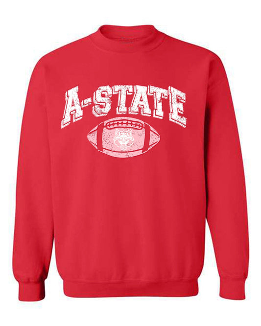 Arkansas State Red Wolves Wonka Football Thrifted Sweatshirt