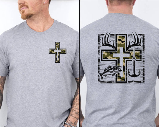 Christian Hunting Dad Gift, Deer Hunter Tee, Camouflage